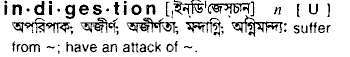 Indigestion in Bangla Academy Dictionary