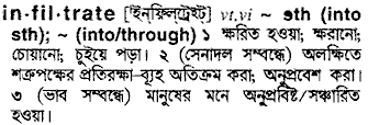 Infiltrate in Bangla Academy Dictionary