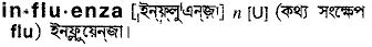 Influenza in Bangla Academy Dictionary