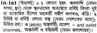 Inlet in Bangla Academy Dictionary