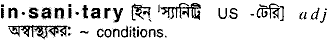Insanitary in Bangla Academy Dictionary