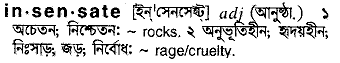 Insensate in Bangla Academy Dictionary