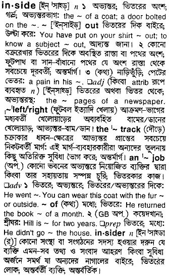 Inside in Bangla Academy Dictionary