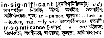 Insignificant in Bangla Academy Dictionary