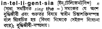 Intelligentsia in Bangla Academy Dictionary