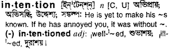 Intention in Bangla Academy Dictionary