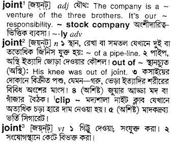 Joint in Bangla Academy Dictionary