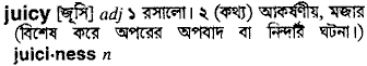 Juicy in Bangla Academy Dictionary