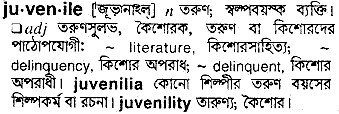 Juvenile in Bangla Academy Dictionary