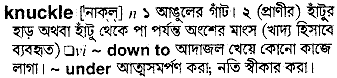 Knuckle in Bangla Academy Dictionary