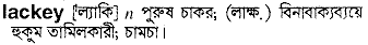 Lackey in Bangla Academy Dictionary