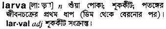Larva in Bangla Academy Dictionary