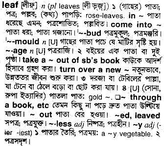 Leaf in Bangla Academy Dictionary