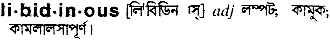 Libidinous in Bangla Academy Dictionary