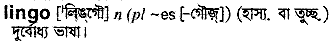 Lingo in Bangla Academy Dictionary
