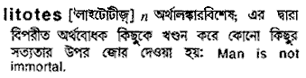 Litotes in Bangla Academy Dictionary