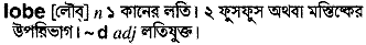 Lobe in Bangla Academy Dictionary