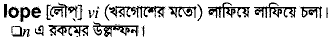 Lope in Bangla Academy Dictionary