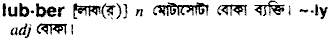 Lubber in Bangla Academy Dictionary