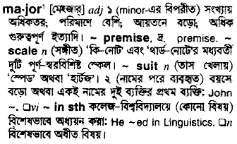 Major in Bangla Academy Dictionary
