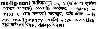 Malignant in Bangla Academy Dictionary