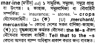 Marine in Bangla Academy Dictionary