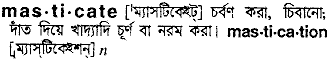 Masticate in Bangla Academy Dictionary