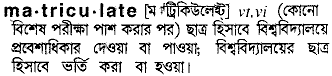 Matriculate in Bangla Academy Dictionary