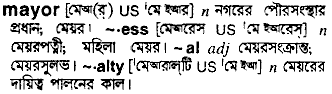Mayor in Bangla Academy Dictionary