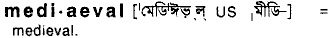 Mediaeval in Bangla Academy Dictionary