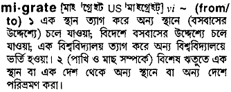 Migrate in Bangla Academy Dictionary