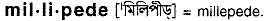 Millipede in Bangla Academy Dictionary