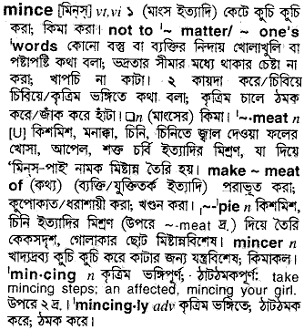 Mince in Bangla Academy Dictionary
