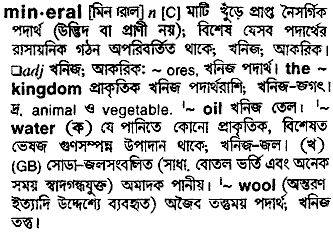 Mineral in Bangla Academy Dictionary