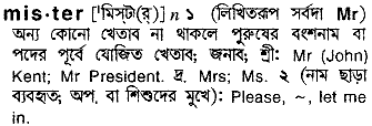 Mister in Bangla Academy Dictionary