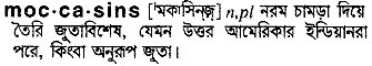 Moccasins in Bangla Academy Dictionary