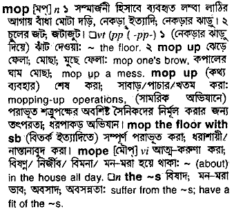 Mop in Bangla Academy Dictionary