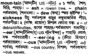 Mountain in Bangla Academy Dictionary