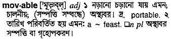 Movable in Bangla Academy Dictionary