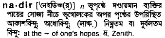 Nadir in Bangla Academy Dictionary