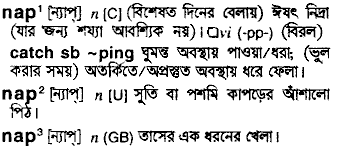 Nap in Bangla Academy Dictionary
