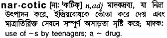 Narcotic in Bangla Academy Dictionary