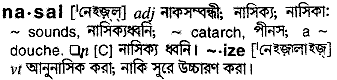 Nasal in Bangla Academy Dictionary