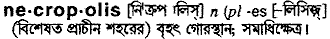 Necropolis in Bangla Academy Dictionary