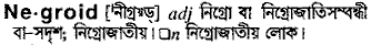 Negroid in Bangla Academy Dictionary
