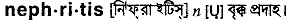 Nephritis in Bangla Academy Dictionary