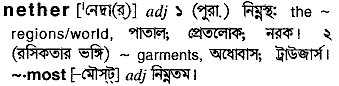 Nether in Bangla Academy Dictionary