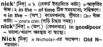 Nick in Bangla Academy Dictionary