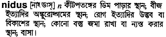 Nidus in Bangla Academy Dictionary