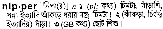 Nipper in Bangla Academy Dictionary
